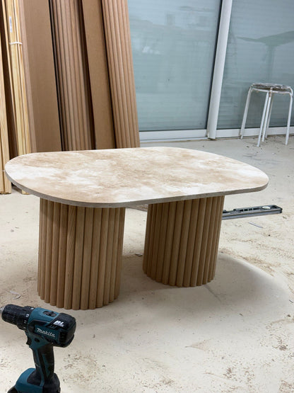 TABLE LENA (NEW) - Bois Foncé ou bois Clair / avec ou sans extension