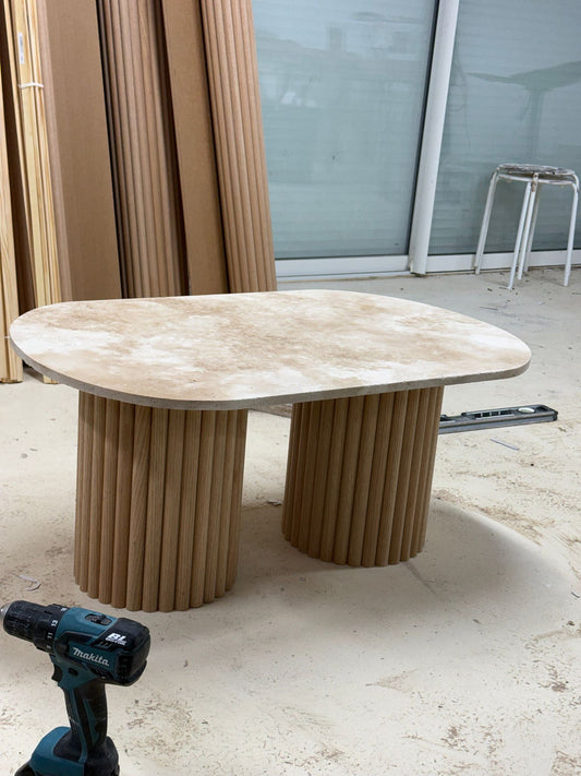 TABLE LENA (NEW) - Bois Foncé ou bois Clair / avec ou sans extension
