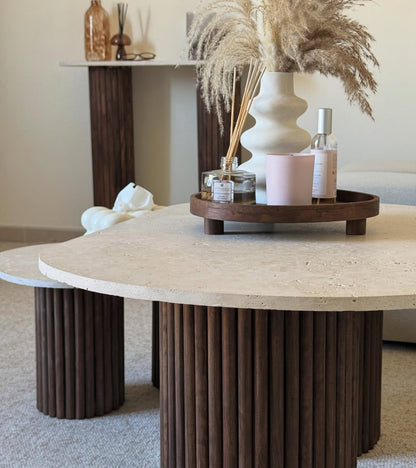 TABLE LENA (NEW) - Bois Foncé ou bois Clair / avec ou sans extension