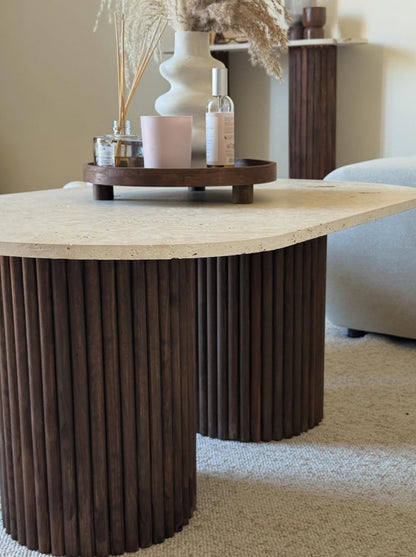 TABLE LENA (NEW) - Bois Foncé ou bois Clair / avec ou sans extension