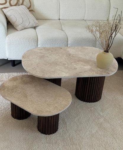 TABLE LENA (NEW) - Bois Foncé ou bois Clair / avec ou sans extension